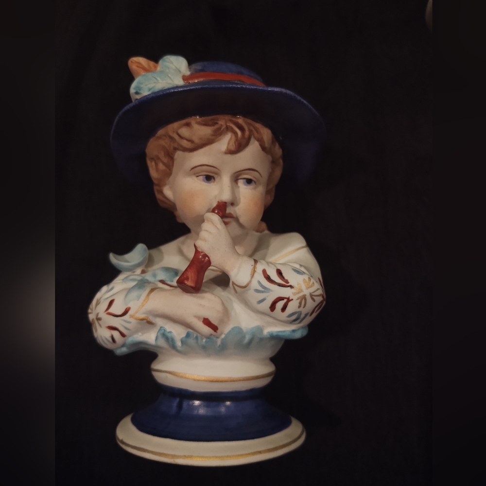 Set of German porcelain blue boy and girl
